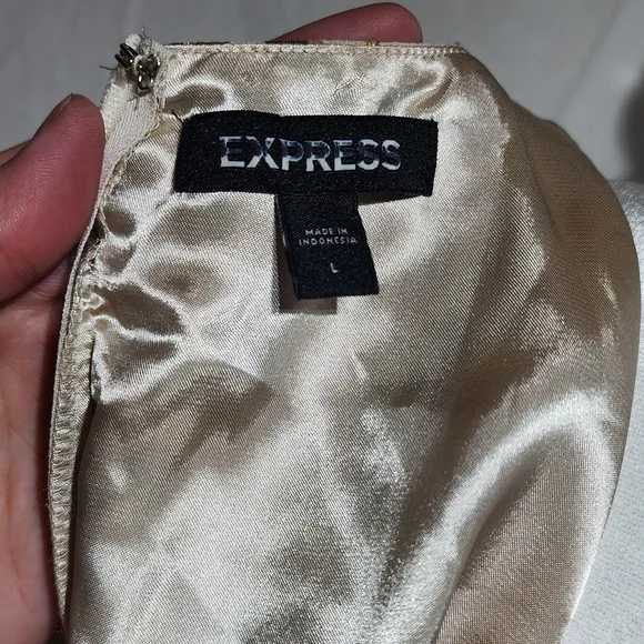 Express Leopard Print Long-sleeved Dress With Gold Accents - Picture 4 of 4